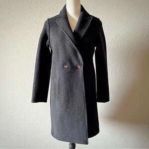 J. CREW Daphne Topcoat 100% Italian Boiled Wool in Black Size 4 (VGUC)